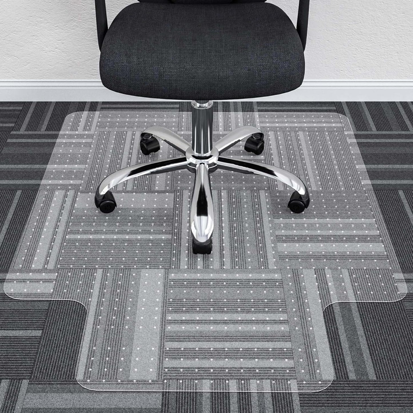 Large Chair Mat for Carpet, Easy Glide Plastic Carpet Floor Protector Mat for Office Chairs for Work & Home