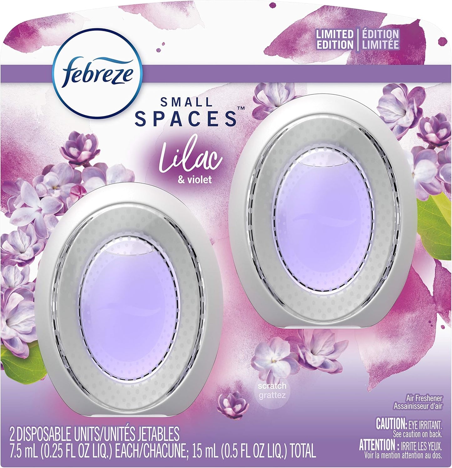 Febreze Small Spaces Air Freshener, Lilac & Violet, 2 Ct