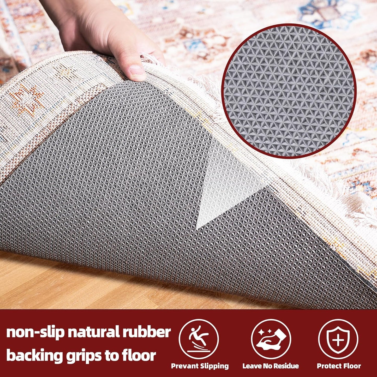 BAGAIL Felt and Natural Rubber Backing Rug Pads 1/8” Thick, 2.5 x 9.5 Ft Non Slip Rug Gripper Keep Rugs in Place, Under Area Rug Protective Cushioned Pads, Carpet Runners, Hardwood Floors Protection