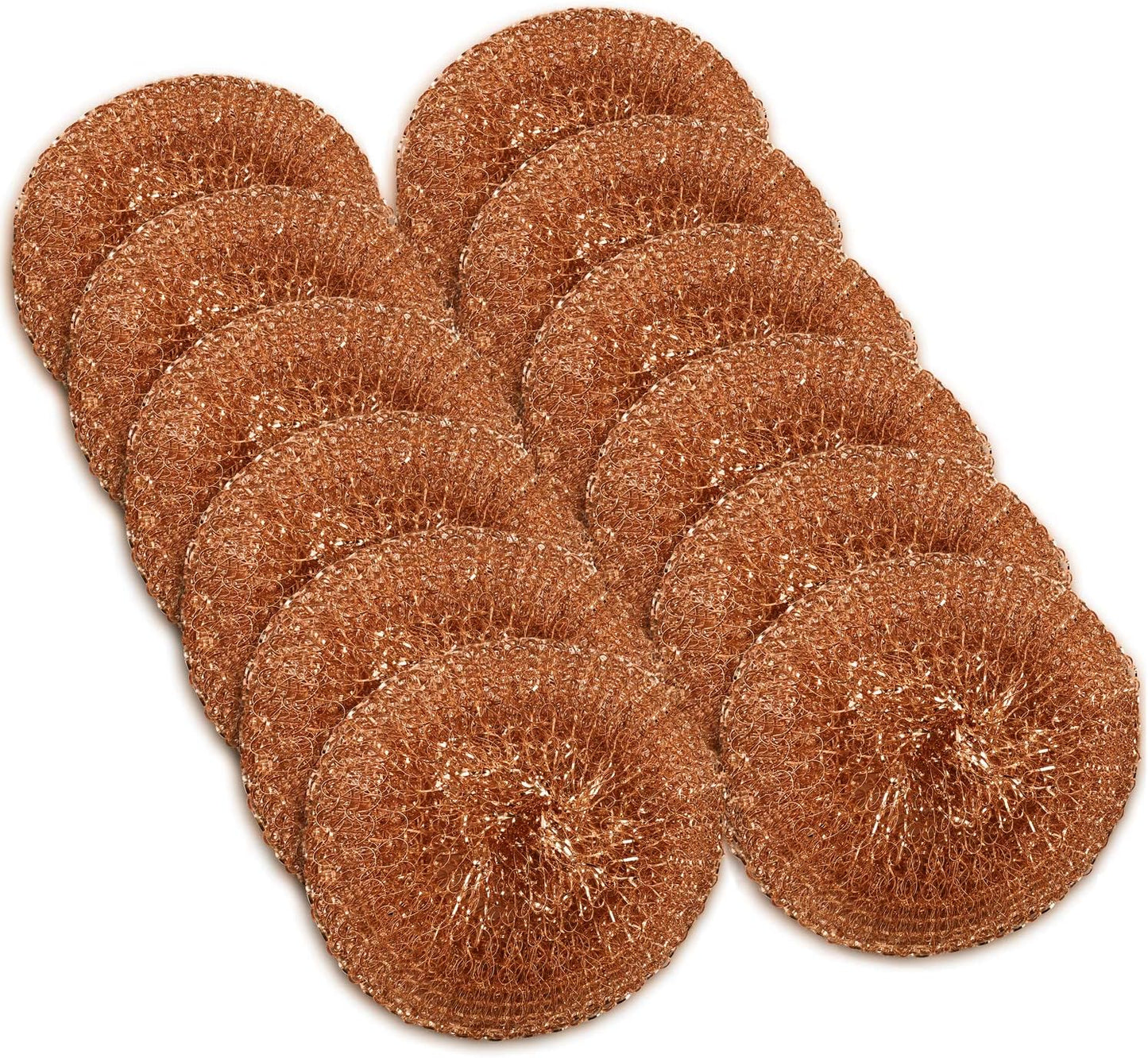12 Pack Copper Coated Scourers by SCRUBIT – Scrubber Pad Used for Dishes, Pots, Pans, and Ovens. Easy scouring for Tough Kitchen Cleaning.