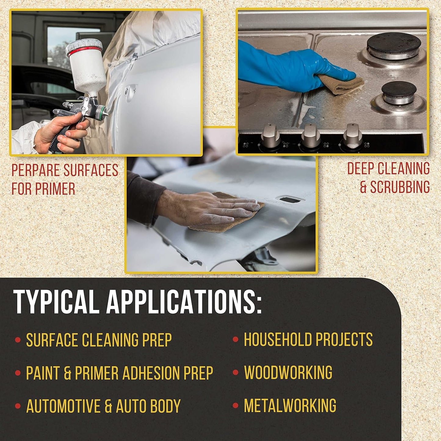 Dura-Gold Premium 6" x 9" Gold Coarse Scuff Pads, Box of 10 - Scuffing, Scouring, Sanding, Paint Primer Prep Adhesion Scratch - Surface Preparation For Automotive Car Auto Body Repair Woodworking Wood