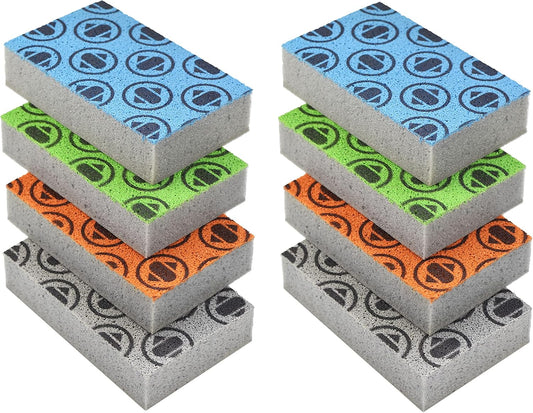 Skura Style Smart Kitchen Dish Sponges (Bulk 8 Pack) | Odor Free Non-Scratch Scrub Pad | Household Cleaning Scrubber for Sink, Counters, Surfaces, Pots, Pans, Dishwashing | Color-Fade Change Indicator