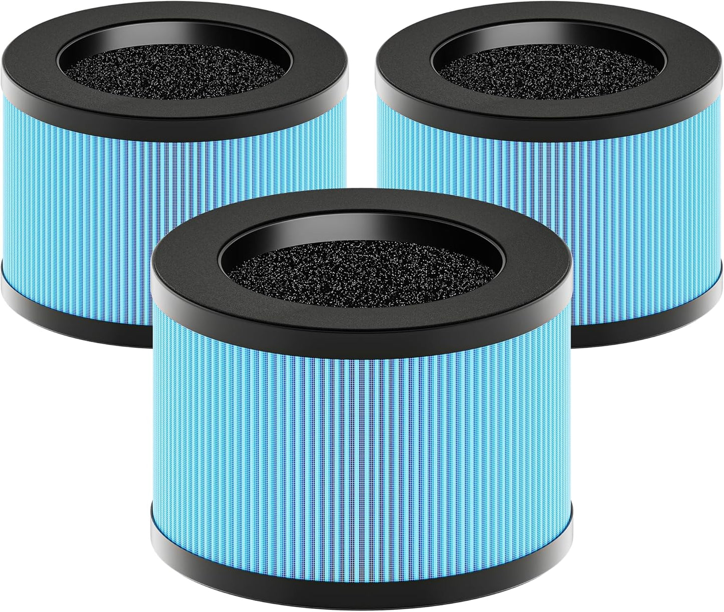 MK01 & MK06 True HEPA Filter Replacement Compatible with Aroeve MK01, MK06, ToLife TZ-K1 and Kloudi DH-JH01 Air Purifier, Standard Version, Blue, 3 Pack