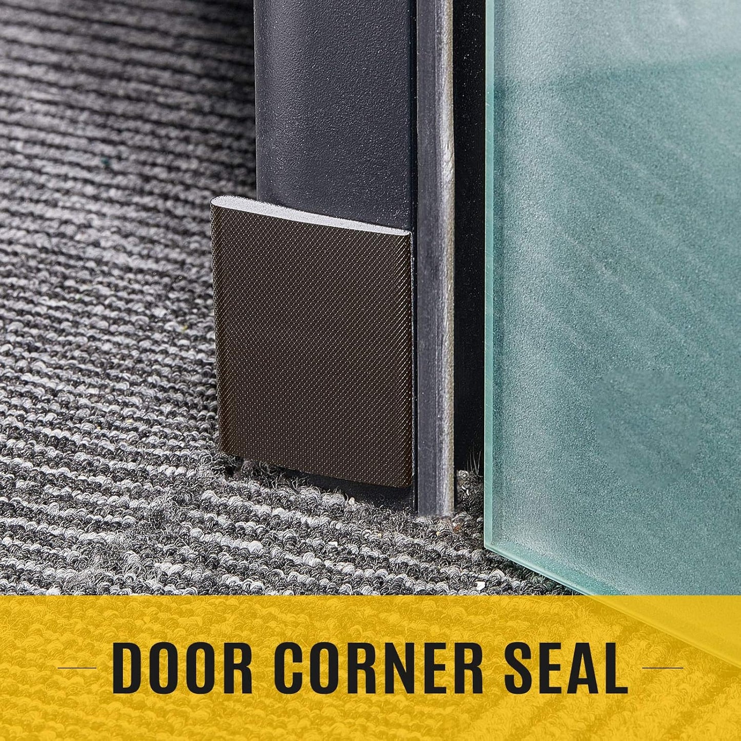 Zonon 64 Pieces Door Corner Seal Weatherstripping Exterior Door Frame Seal Draft Stopper Adhesive Corner Pads for Weather Stripping and Draft Protection (Brown)