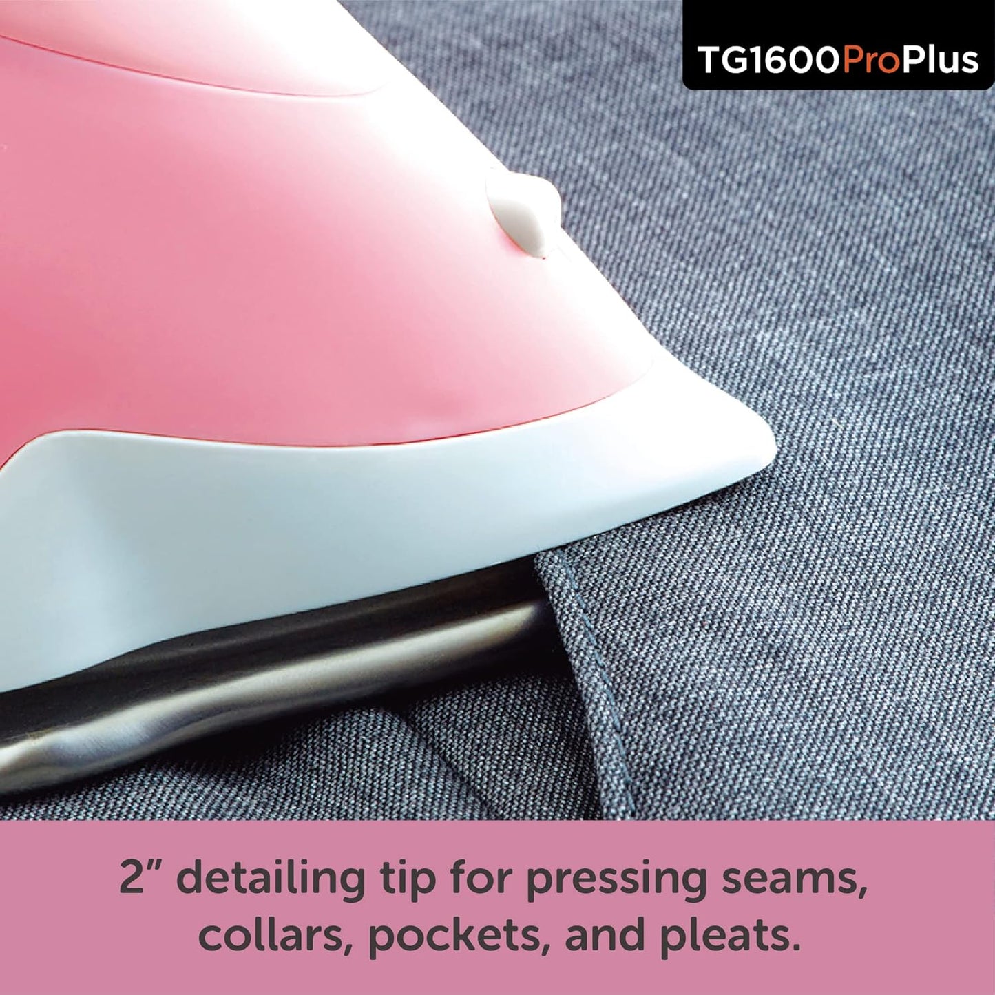 oliso TG1600 ProPlus Smart Iron with Auto-Lift – 1800 Watt Steam Iron for Clothes, Sewing, Quilting & Crafting – Diamond Ceramic-Flow Soleplate, Rosé