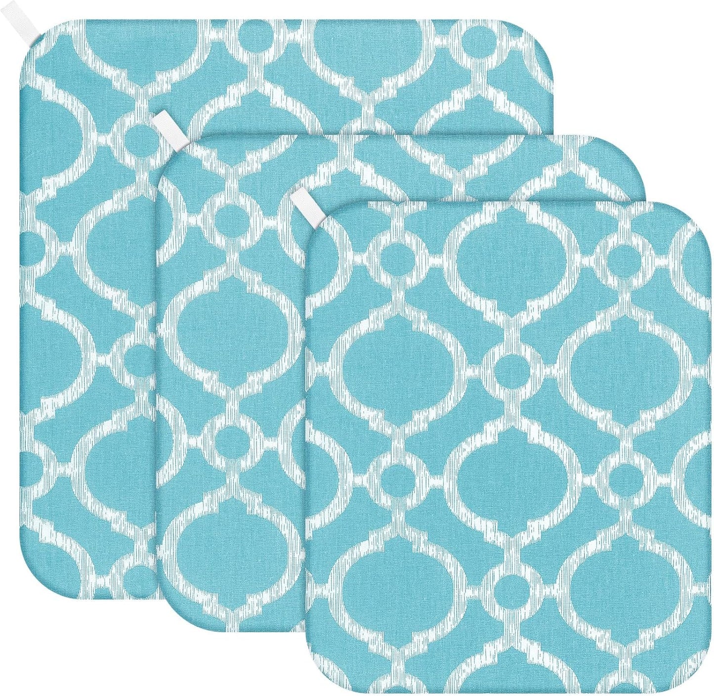 3 Pcs Heat Press Mats Compatible with Easypress 2 / Easypress Easy Press Mat Protective Resistant Double Sides Applicable Ironing Insulation for HTV Iron on Projects(Blue Lantern Pattern)