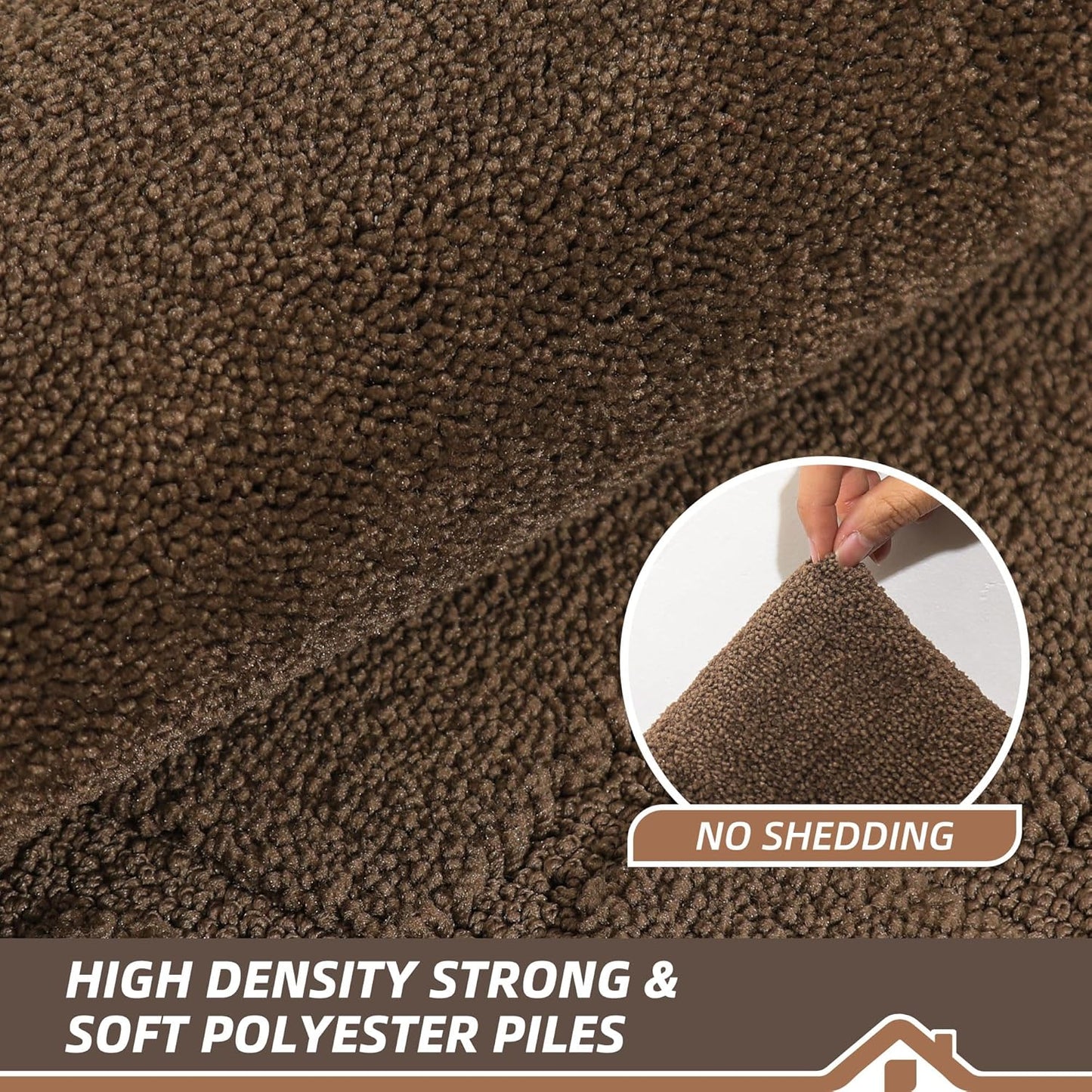 BEQHAUSE Door Mat 24" x 36", Non-Slip Door Mats Indoor Entryway Rugs Washable Low-Profile Absorbent and Stain Resist Floor Mats, Dog Door Mat for Front Back Door, Muddy Wet Shoes & Paws, Brown