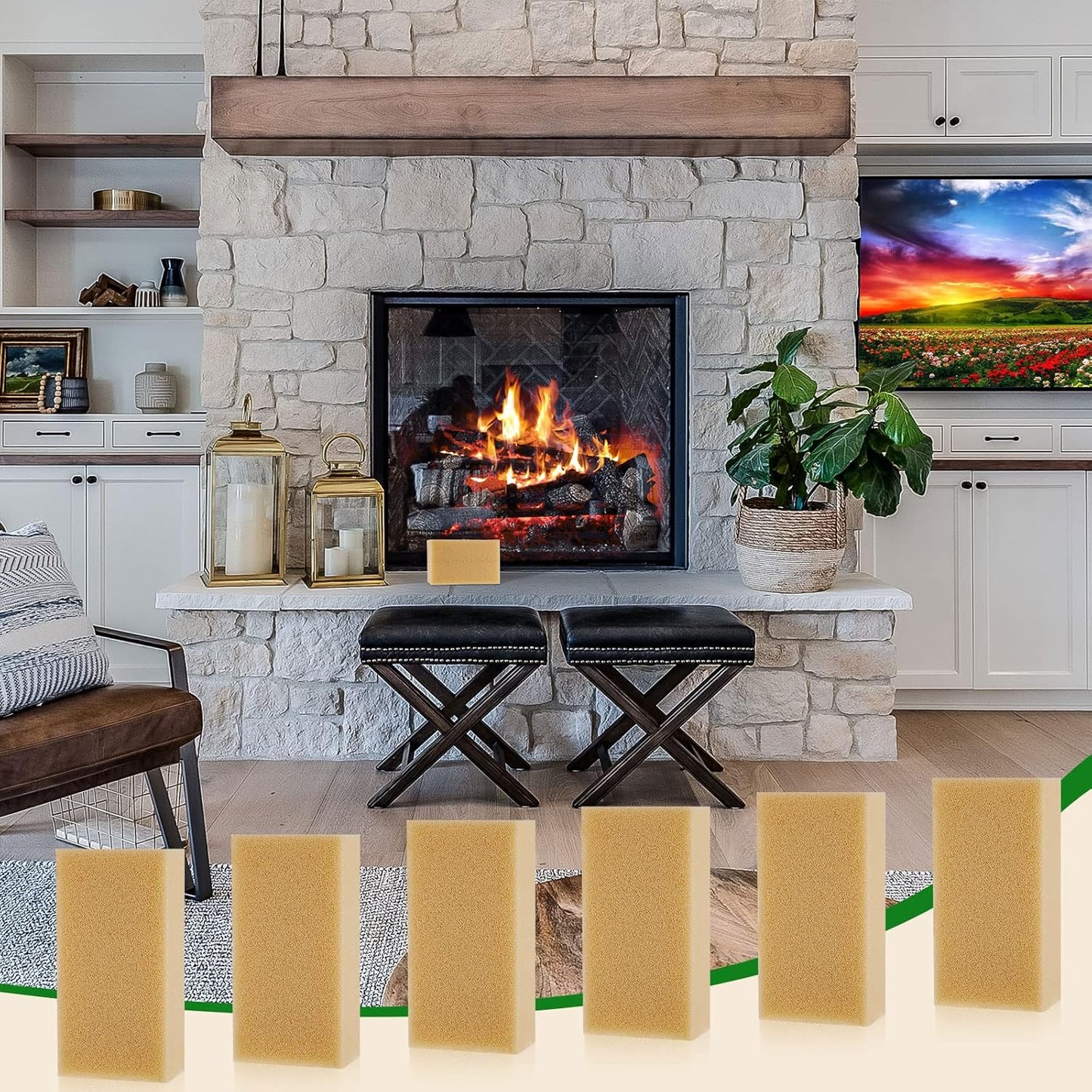 Tessco for you 12 Pcs Reusable Soot Eraser Sponge for Dry Cleaning - Effective Soot Remover for Pet Hair, Dust, and Dirt on Painted Walls, Books, and Car Interiors