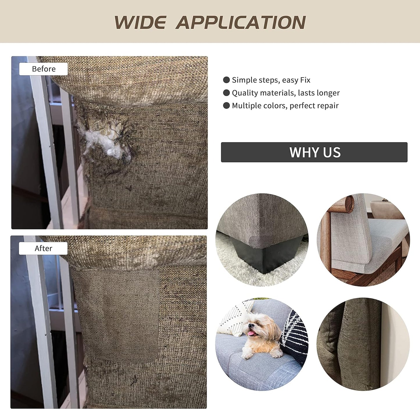 KING MOUNTAIN Coarse Linen Repair Patches, Self-Adhesive Linen Fabric Patches, 8X11 inch, Multi Color, Can be Used for Linen Sofa Repair and Linen Clothes Repair(8" x 11",Dark Green)