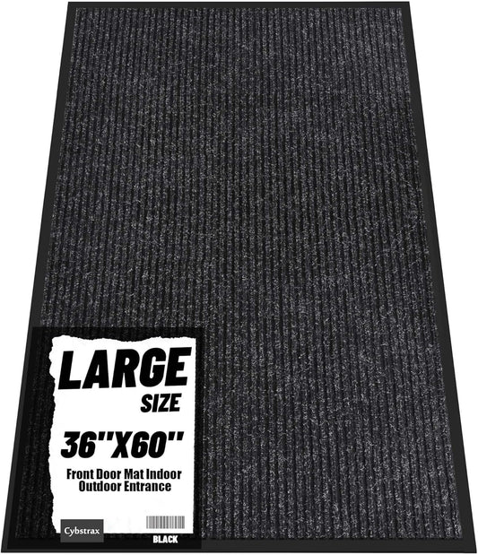 Front Door Mat Indoor Outdoor Entrance, 36" x 60" Dirt Resistant and Absorbent Door Mat, TPR Backing Non-Slip Doormats, Easy to Clean, Low Profile Welcome Floor Mat for Outside Entry