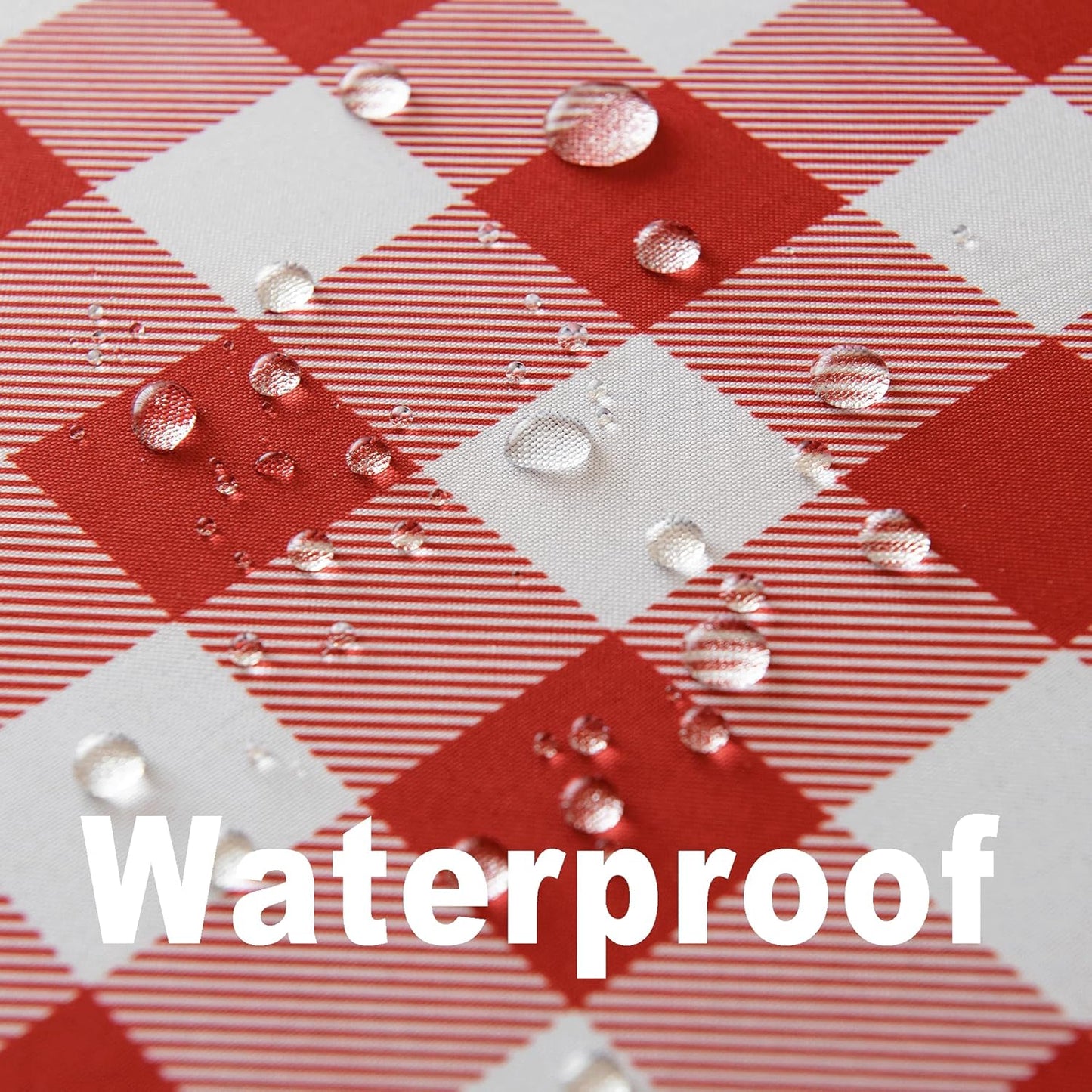 Waterproof Plaid Tablecloth Fabric - Round 108 Inch Classic Gingham Checker Table Cloth for Indoor/Outdoor Use - Buffalo Table Cover for Picnics, BBQs, and Parties