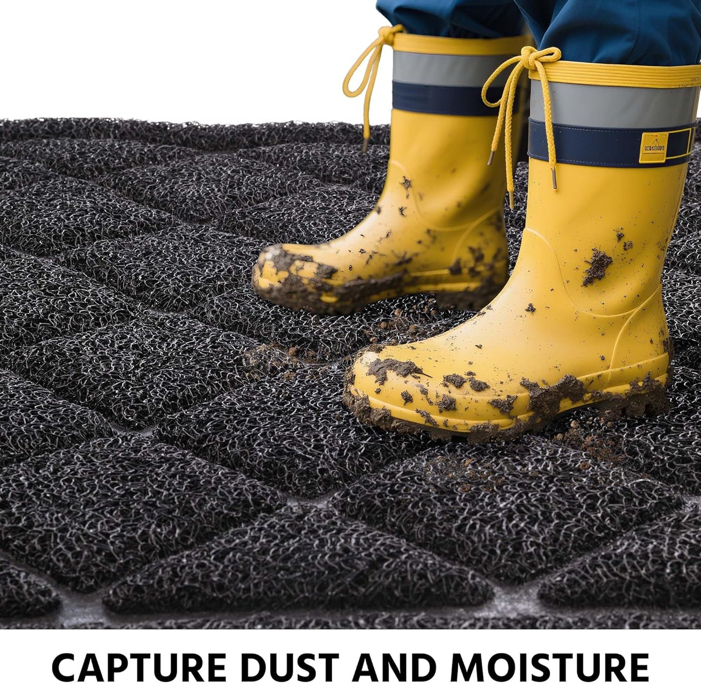 Front Door Mat Indoor Outdoor Entrance, 36" x 60" Heavy Duty All-Season All-Weather Waterproof Doormat Trap Dirt and Moisture Easy Clean Low Profile Patio Porch Entryway Mat