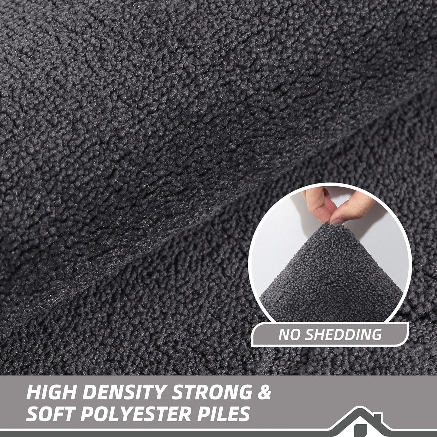 BEQHAUSE Door Mat 24" x 60", Non-Slip Door Mats Indoor Entryway Rugs Washable Low-Profile Absorbent and Stain Resist Floor Mats, Dog Door Mat for Front Back Door, Muddy Wet Shoes & Paws, Dark Grey