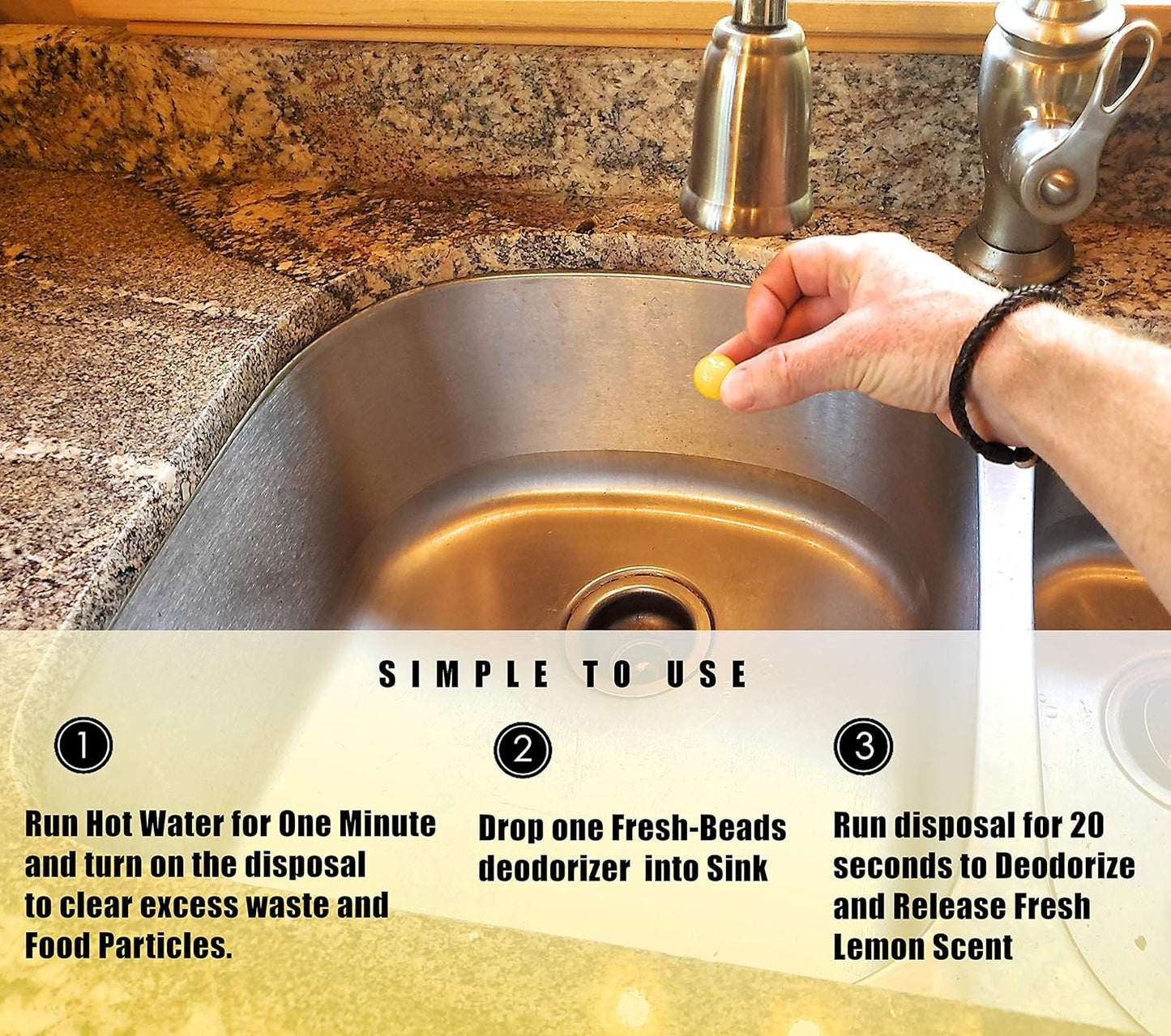 60-Count Sink Garbage Disposal and Drain Cleaner Pods, Freshener & Deodorizer Lemon Scent Capsules