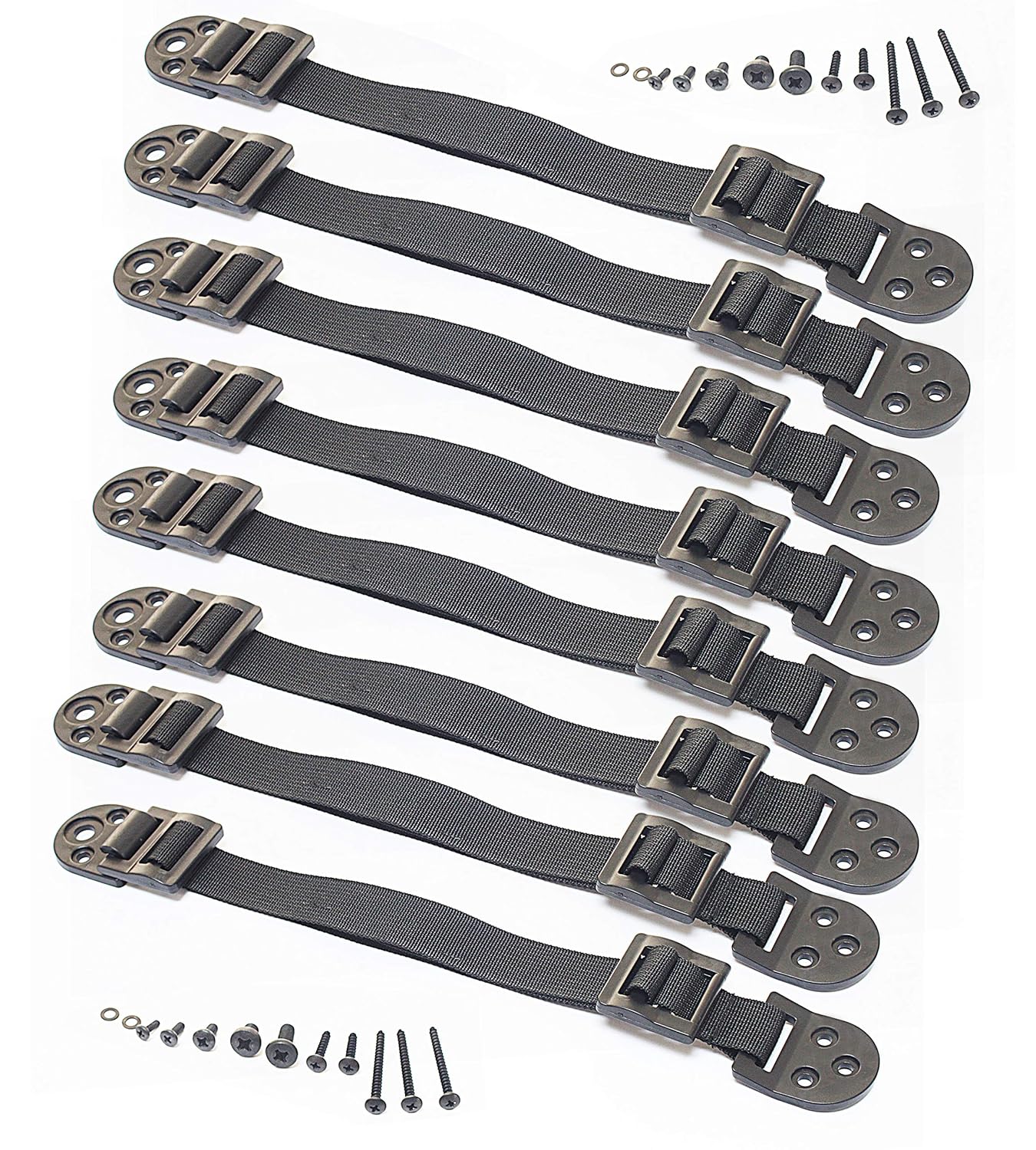 Boxiki kids Furniture Straps - Anti Tip Strap for Baby Proofing & Child Safety - 8 Pack of Adjustable Wall Straps and TV Straps - Fixings to Anchor Shelves & Cabinets(Black)