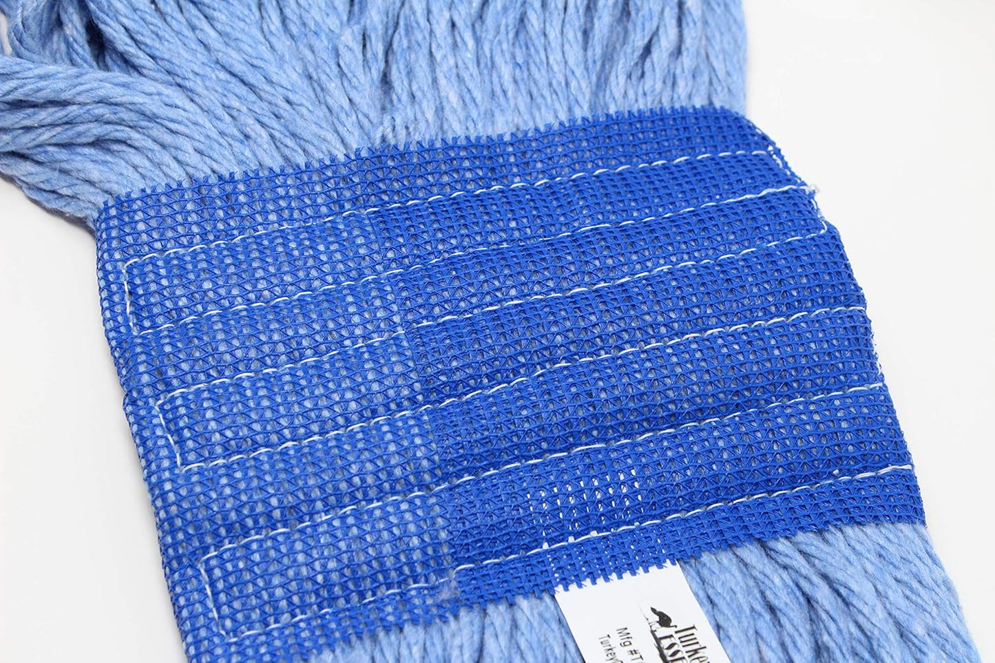 Turkey Creek Essentials Mop Heads Commercial Grade USA Made Looped End Heavy Duty Large Mop Head of Blue 4-Ply Synthetic Yarn Industrial Wet Mop Head Replacement and String Mop Refills (12, Large)