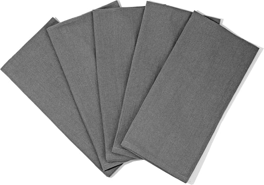 Gray Flour Sack Tea Towels - 100% Cotton, 5 Pack, 27"x27" Extra Large, Highly Absorbent Gray Dish Drying Towels - Gray Baking Towels, Customizable and Versatile Kitchen Towels (Gray - 5 Pack)