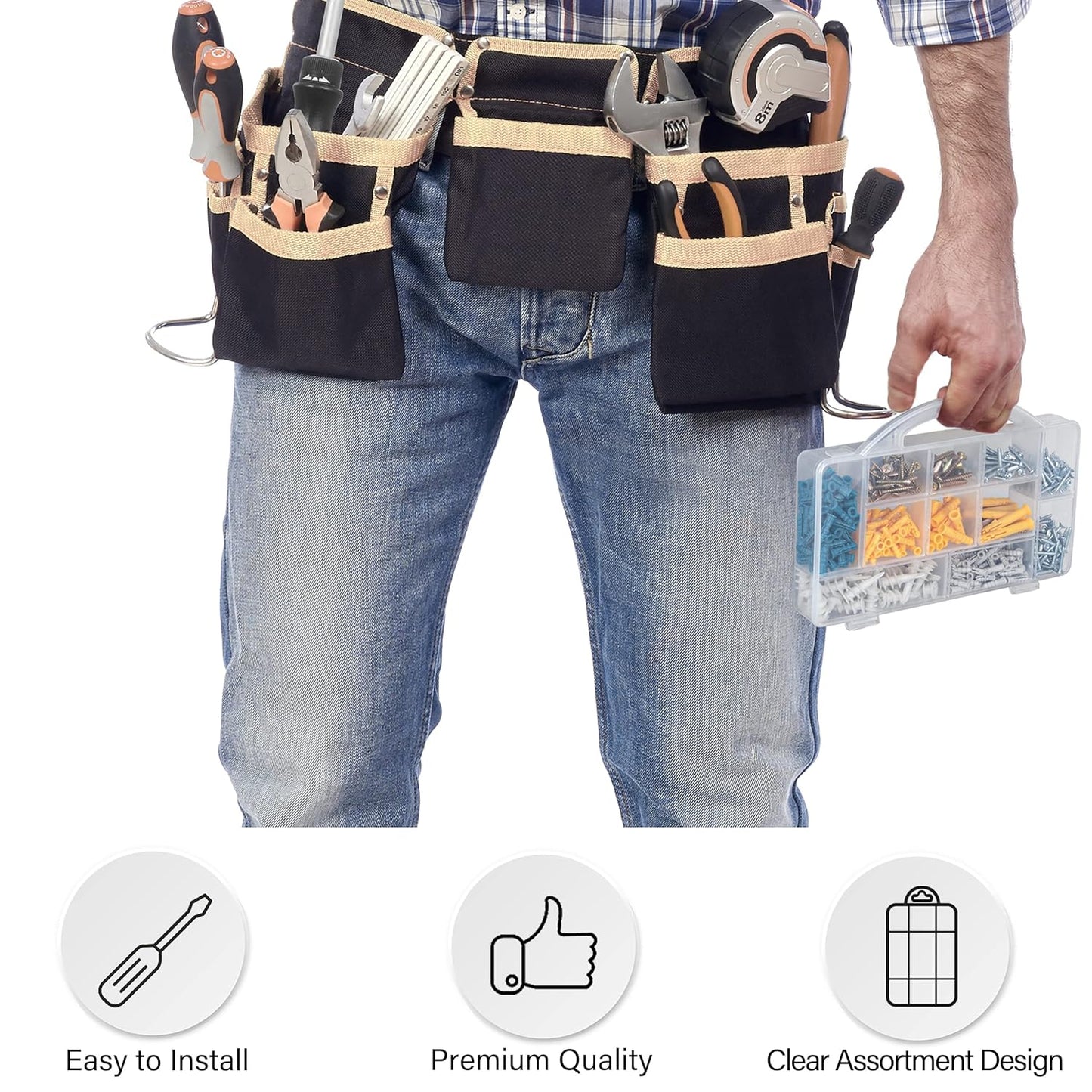 KURUI 510Pcs Wall Hanging Kit with Anchors and Screws, Picture Hanging Kit for Wall Decor Art, Frame, Canvas, Dry Wall Anchors Assortment Kit for Sheetrock Concrete Brick, 6 Sizes Picture Hangers