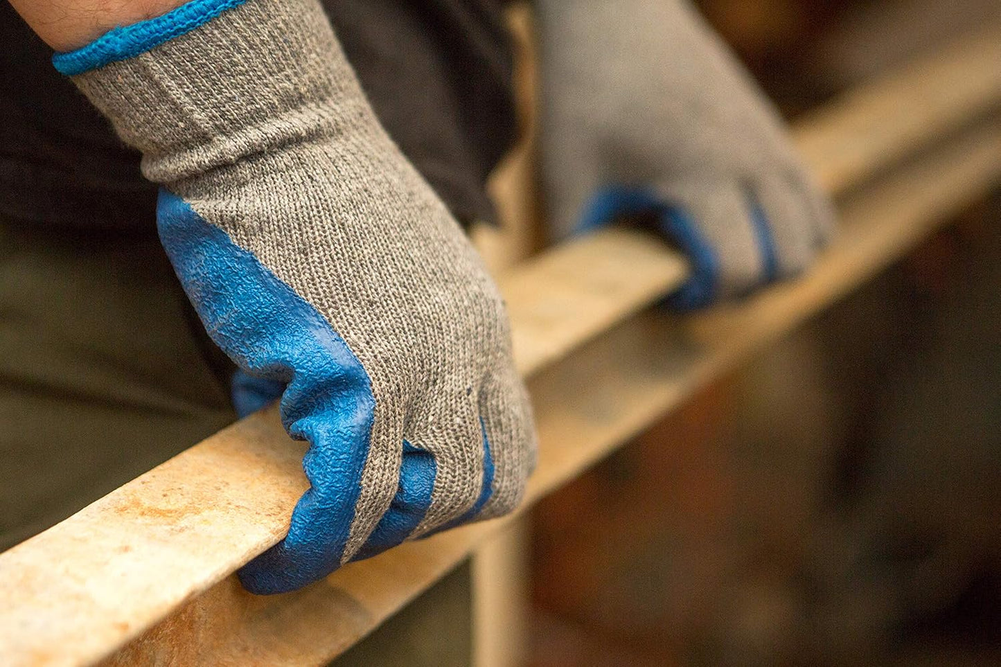 G & F Products 12 Pairs X-Large Rubber Latex Double Coated Work Gloves for Construction, gardening gloves, heavy duty Cotton Blend,3100XL,Blue