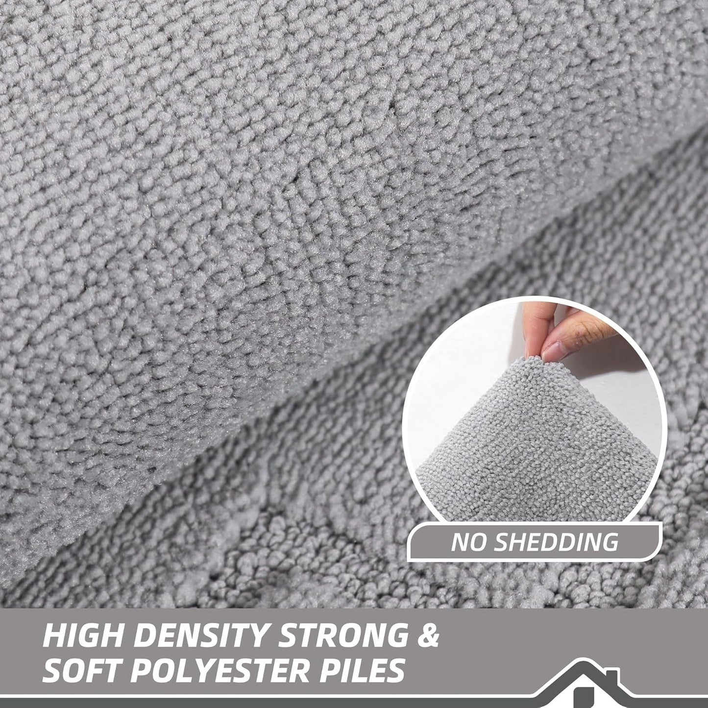 BEQHAUSE Door Mat 24" x 36", Non-Slip Door Mats Indoor Entryway Rugs Washable Low-Profile Absorbent and Stain Resist Floor Mats, Dog Door Mat for Front Back Door, Muddy Wet Shoes & Paws, Light Grey