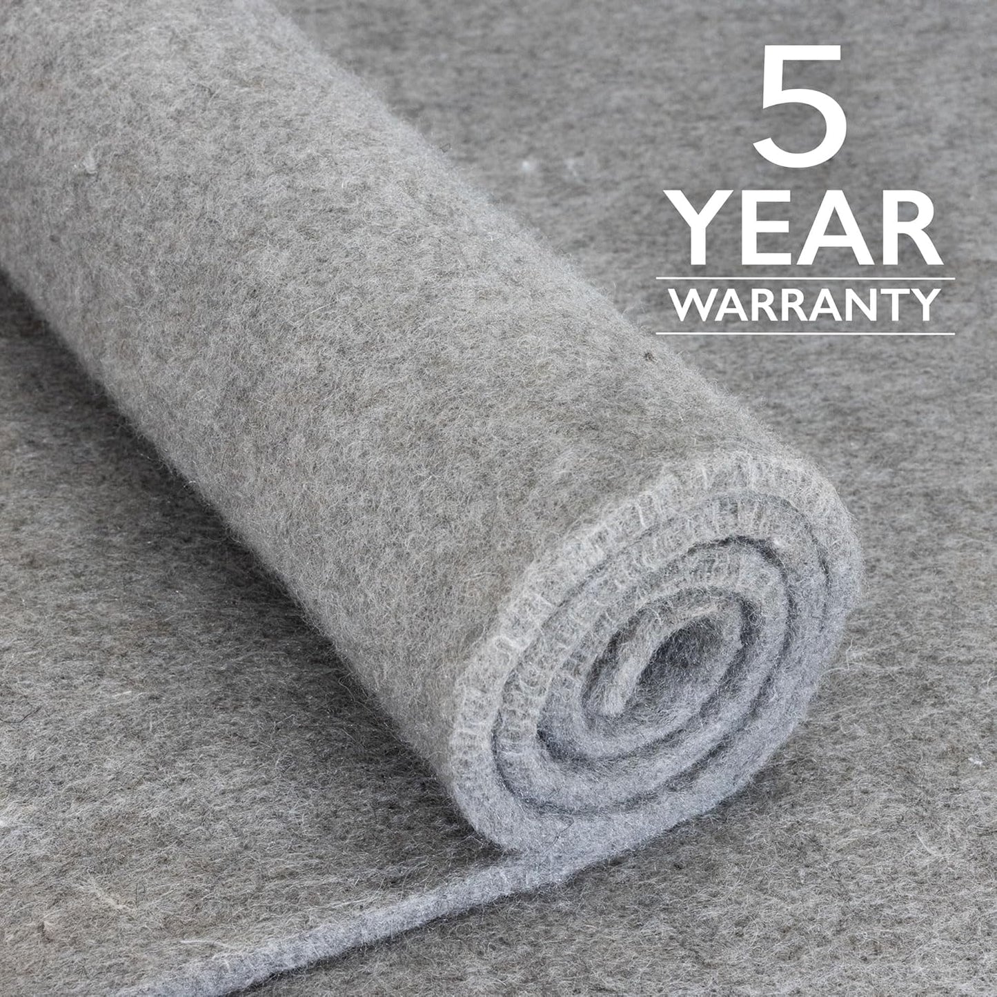 RUGPADUSA - Eco-Plush - 5'x8' - 1/4" Thick - 100% Felt - Premium Cushioned Rug Pad - Available in 3 Thicknesses, Many Custom Sizes