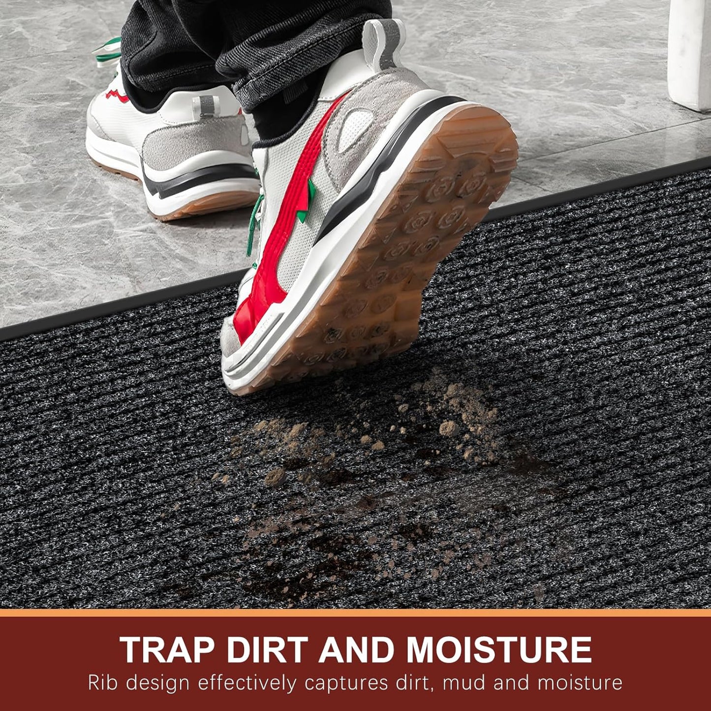 Vicwe Indoor Outdoor Door Mat, 3'x5' Heavy Duty Front Door Mat, Non-Slip Washable Doormats Entrance Mats, Dirt Resistant and Absorbent Doormat, Commercial Outdoor Entrance Floor Mat for Home Office