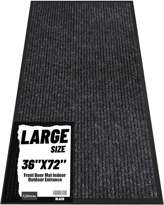 Front Door Mat Indoor Outdoor Entrance, 36" x 72" Dirt Resistant and Absorbent Door Mat, TPR Backing Non-Slip Doormats, Easy to Clean, Low Profile Welcome Floor Mat for Outside Entry