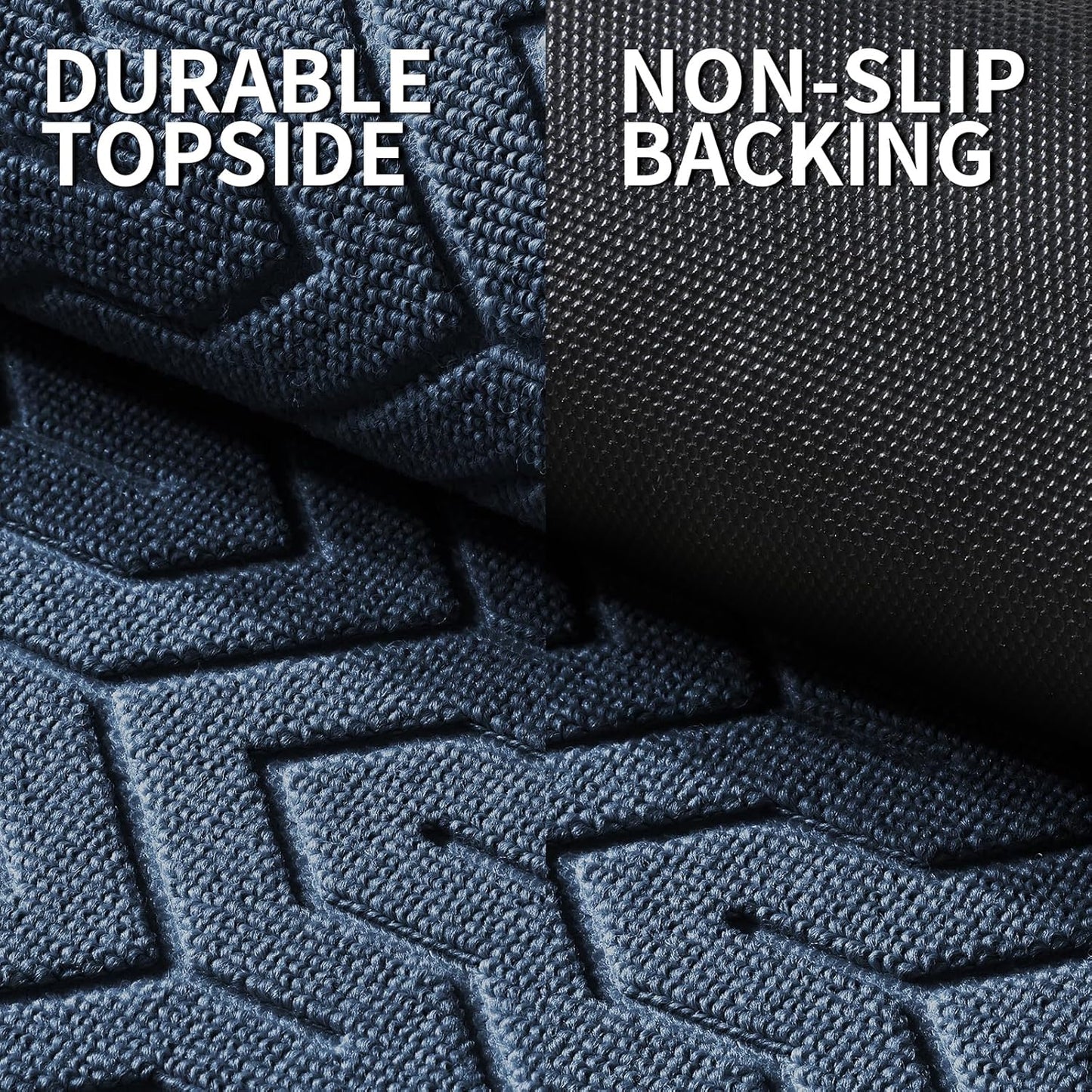 Yimobra Large Door Mat Outside Entrance 36x24, Waterproof Heavy Duty Outdoor Mats for Front Door, Non Slip Rubber Entry Mat for Garage Patio, Easy Clean, Blue