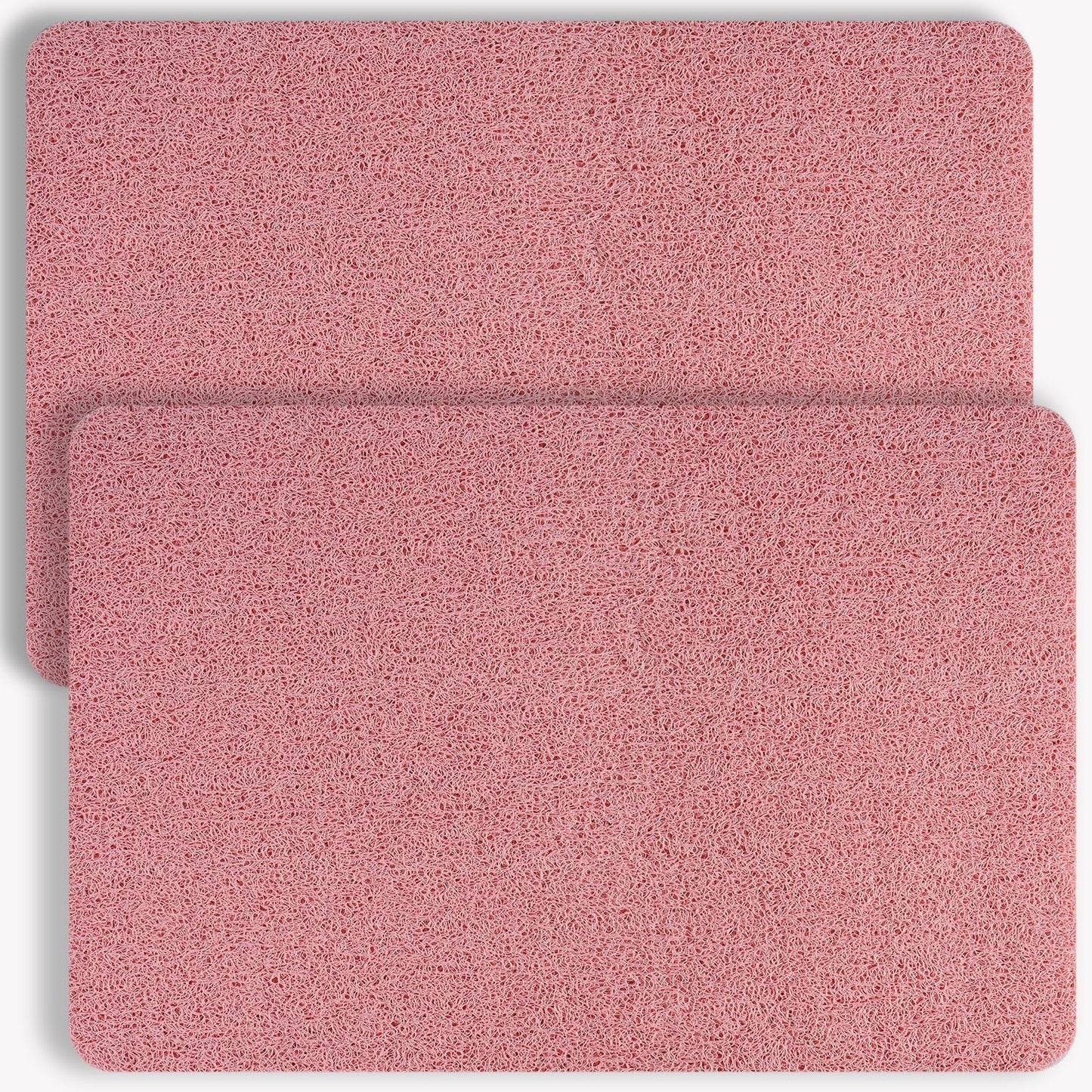 Non-Slip Bathtub Mat, 2 Pack Anti Slip Shower Mat, Fast Drying Bathtub Mats, Foot Scrubber Mat, Anti Slip Mat for Tub, Floor, Bathroom, Kitchen, Home, Hotel (Pink 24"×16"+24"×16")