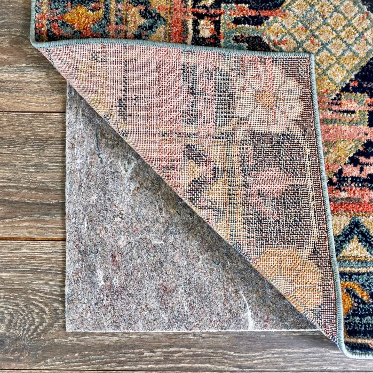 RUGPADUSA - Dual Surface - 9' Square - 1/8" Thick - Felt + Rubber - Non-Slip Backing Rug Pad - Adds Low-Profile Comfort and Protection