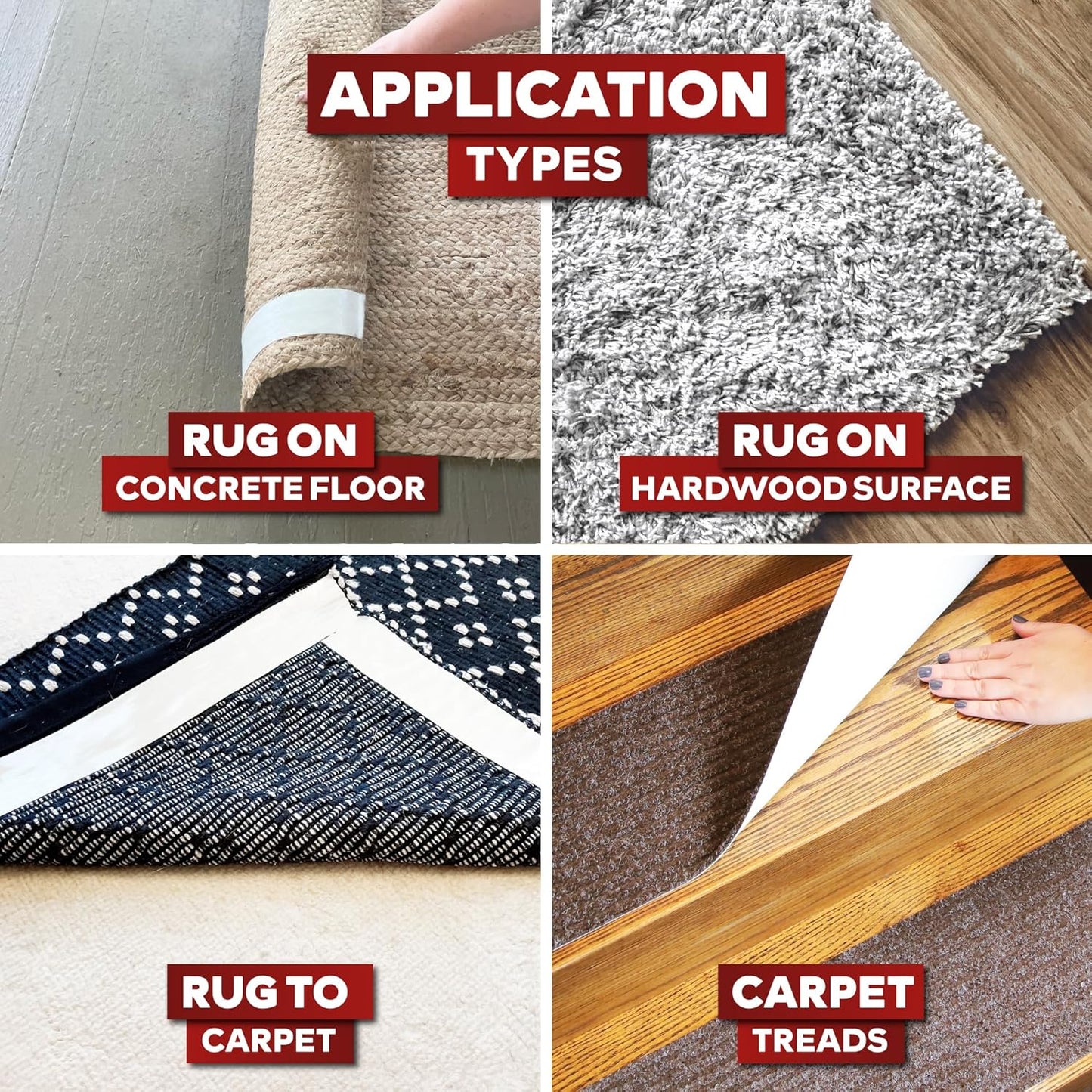 XFasten Double Sided Carpet Tape for Area Rugs, 2 Inch x 30 Yards – Heavy Duty Anti Slip Rug Grip Tape, Works as Rug Grippers, Residue Free, Wood Safe, Easy Removal for Hardwood and Laminated Floors