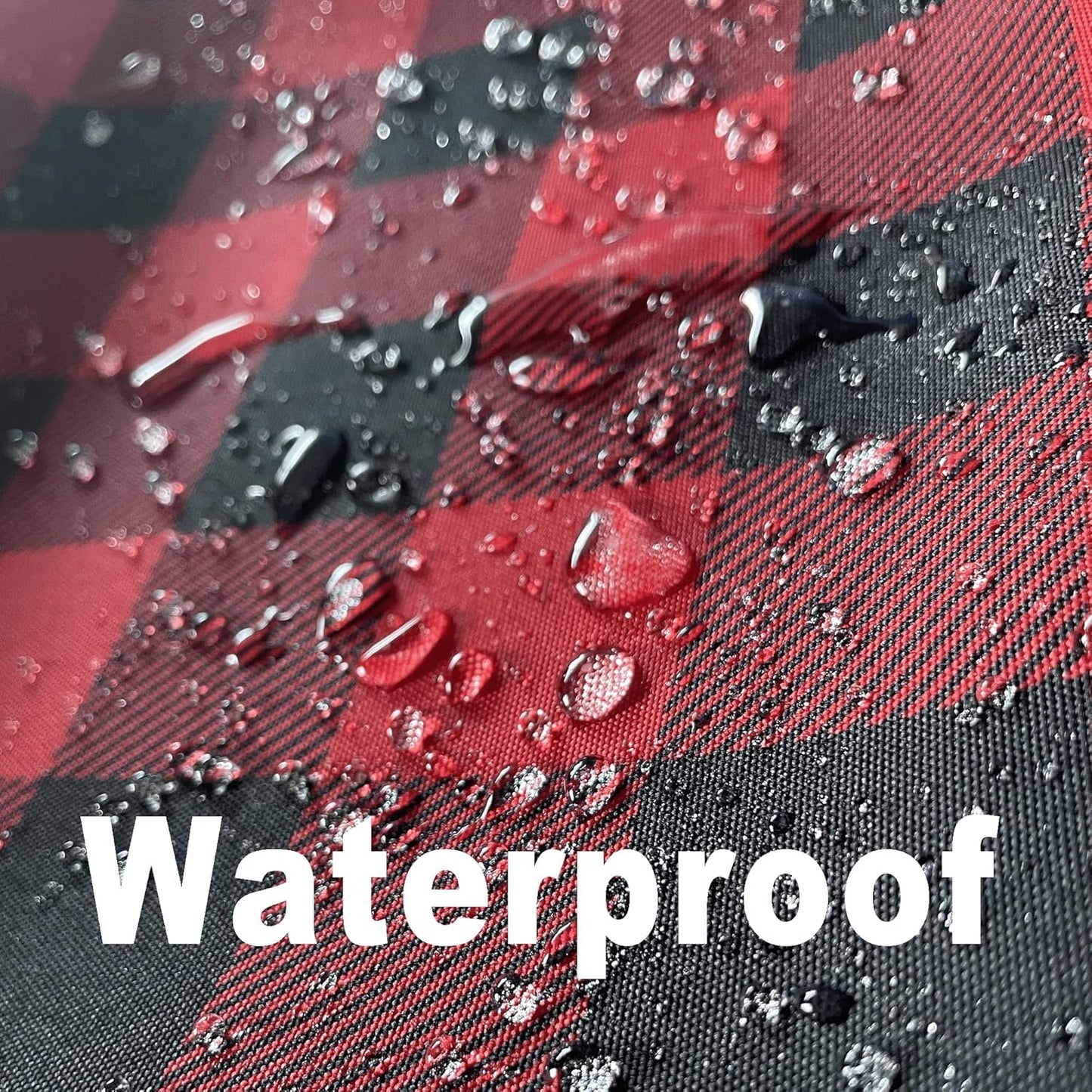 Red Waterproof Plaid Christmas Tablecloth Fabric - Square 58x58 Inch Classic Gingham Checker Holiday Table Cloth for Indoor Use - Xmas Table Cover for Picnics, BBQs, and Parties