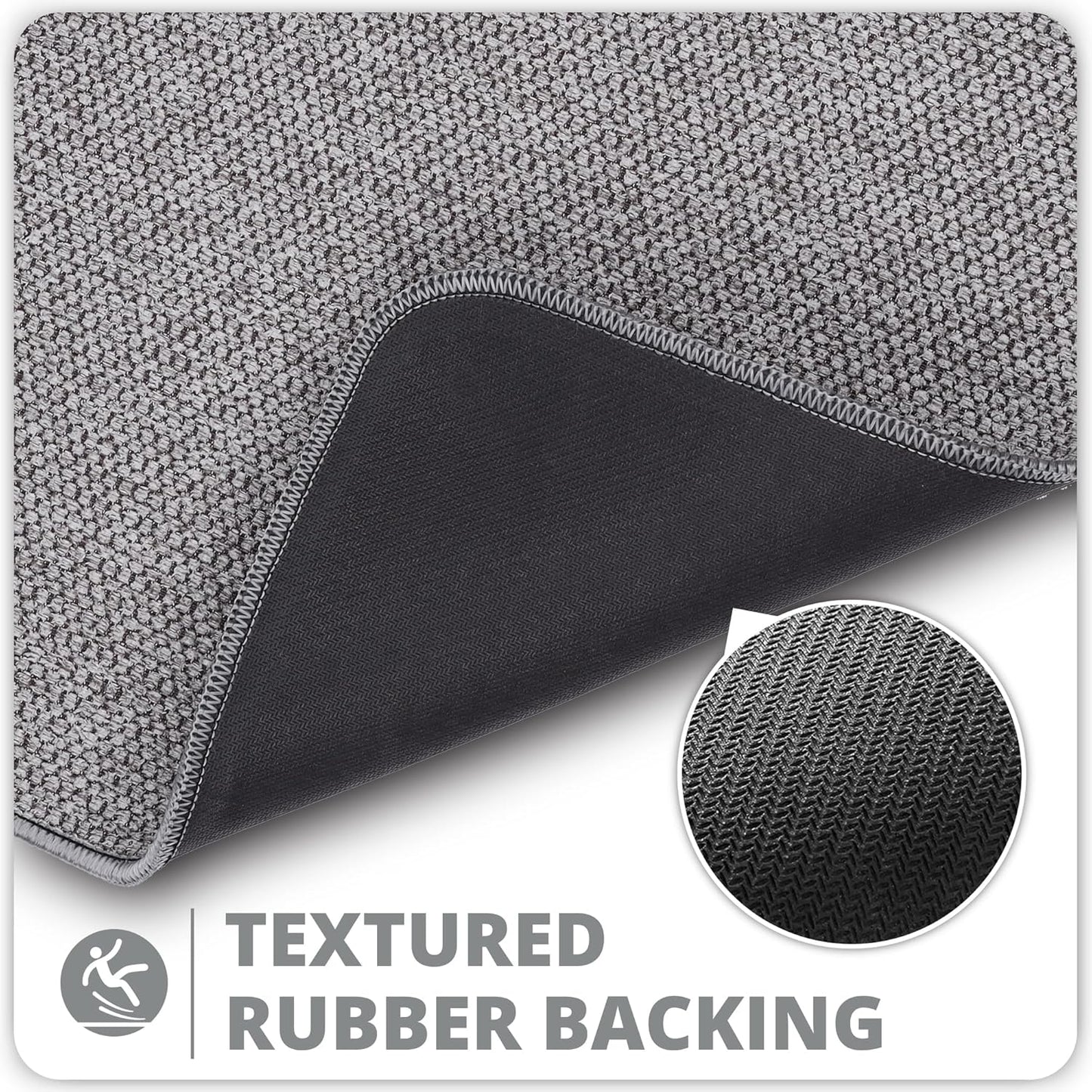 Toilet Rugs U Shaped Bathroom Rug,Machine Washable Non Slip Quick Dry Super Absorbent Ultra Thin Toilet Mats for Bathroom Toilet.Grey,1'8"x2'(20x24inch)