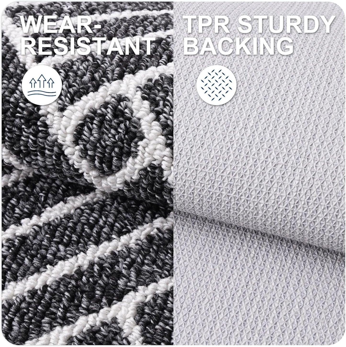 OLANLY Indoor Door Mat, 32x20 Inch, Dirt Resistant and Absorbent, Non-Slip Rubber Backing Floor Mats, Easy Clean Low-Profile Doormat for Entryway, Front Door, and Inside Entrance, Black