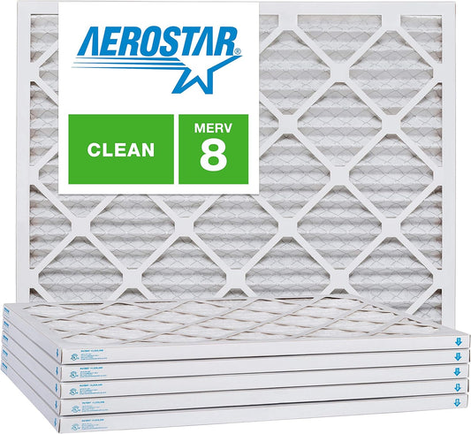 Aerostar 12x16x1 MERV 8, Pleated Air Filter, 12x16x1, Box of 6, Made in the USA