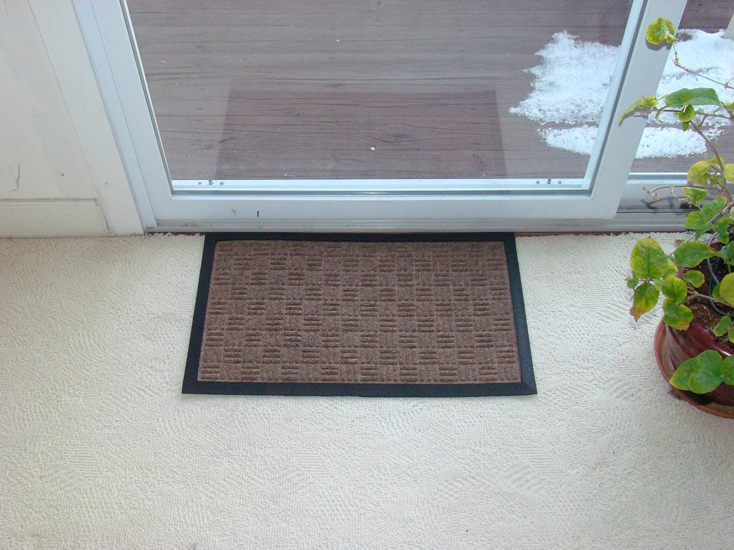 Kempf Water Retainer Entrance Mat, Indoor Outdoor Rubber Rug, Moisture Trapping, Absorbent Mat, 18 by 30-Inch, Brown