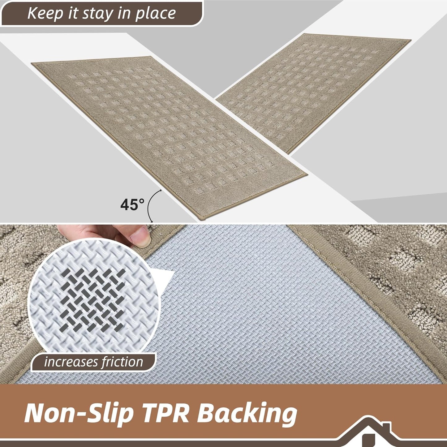 BEQHAUSE Waffle Door Mats Indoor 32"x48", Dog Mat for Muddy Paws Absorbent and Dirt Resist Floor Mats Non-Slip Washable Rugs for Entryway, Welcome Mat for Front Back Door, Muddy Wet Shoes, Beige