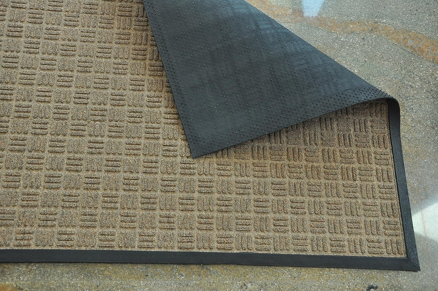 Kempf Water Retainer Entrance Mat, Indoor Outdoor Rubber Rug, Moisture Trapping, Absorbent Mat, 2 by 3-Feet, Brown