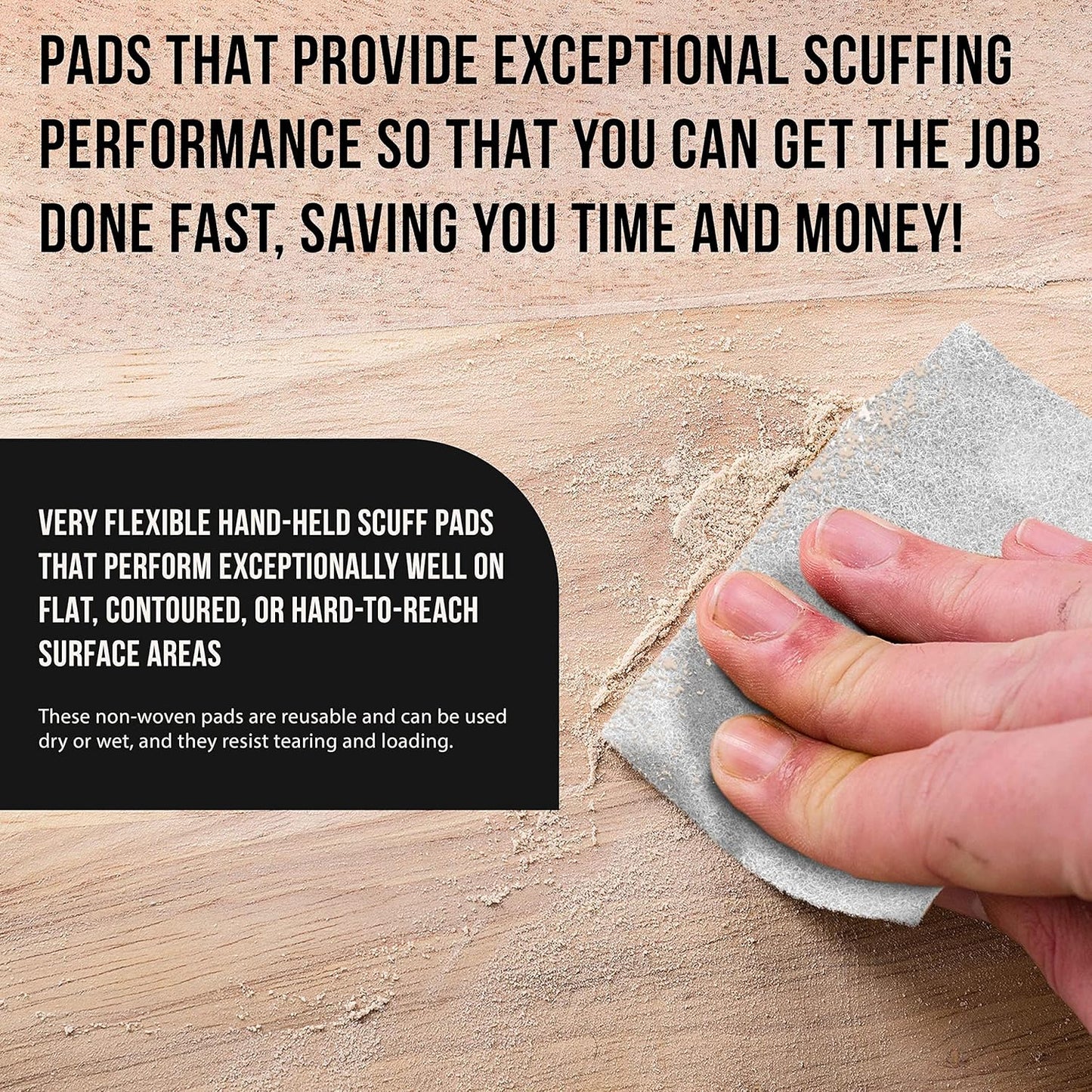 Dura-Gold Premium 6" x 9" White Light Duty Scuff Pads, Box of 10 - Final Scuffing, Scouring, Cleaning, Cleansing Surfaces, Preparation - Automotive Paint Clearcoat Blending, Auto Body, Woodworking