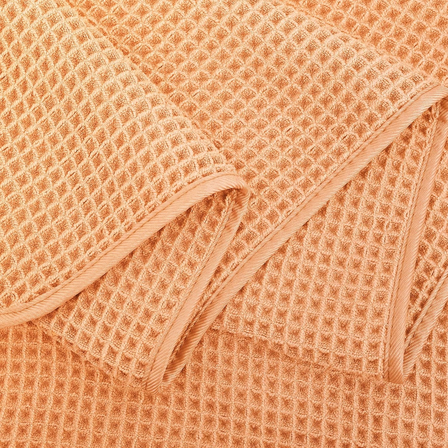 POLYTE Microfiber Oversize Quick Dry Lint Free Bath Towel, 60 x 30 in, 4 Pack (Waffle Weave)