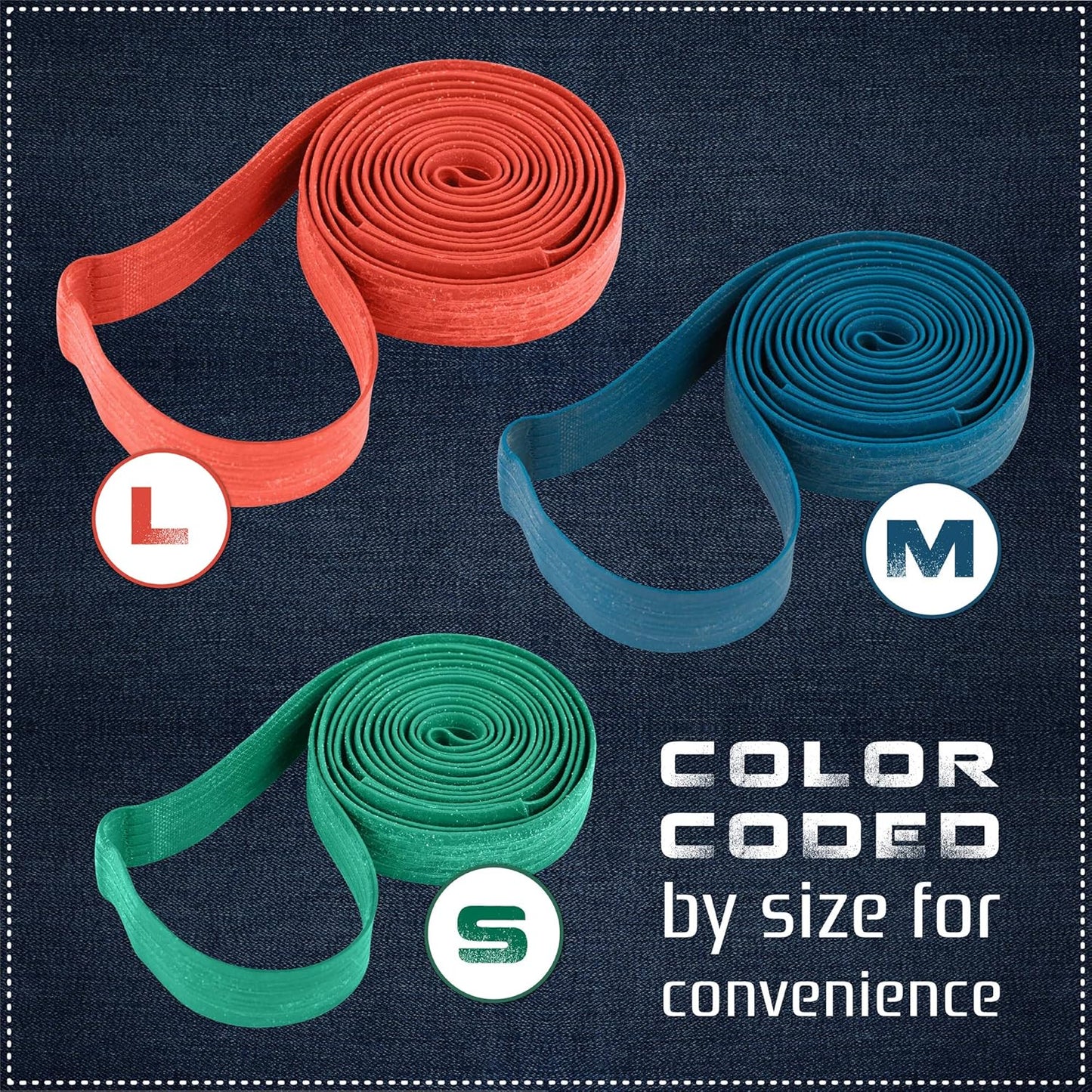 24 Pack Moving Blanket Rubber Bands - Heavy Duty Extra Large Packing Bands for Moving Blankets and Furniture - Variety of Sizes 26in, 30in & 42in - 24 Pack of Mover Bands - kitchentoolz