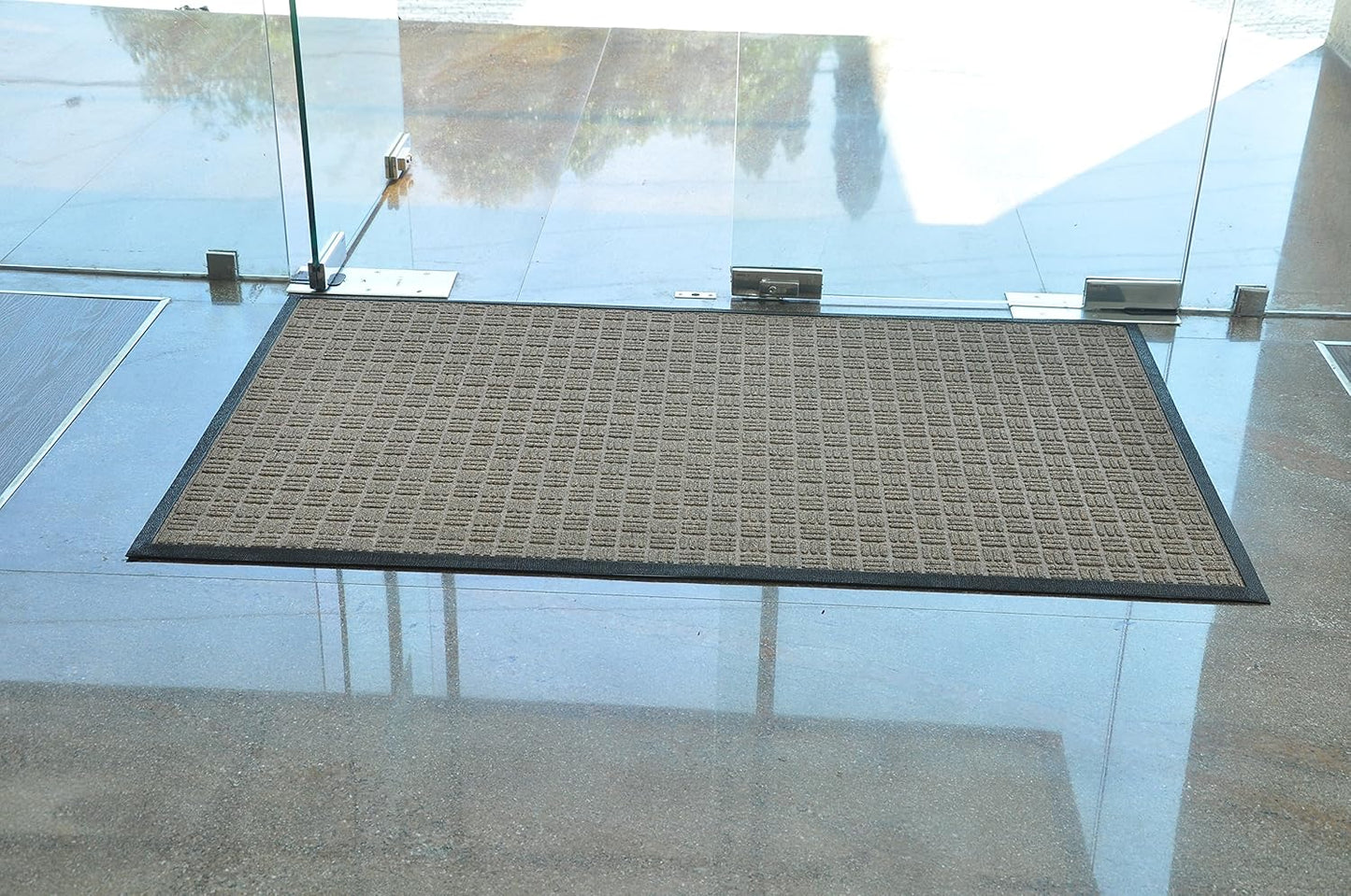 Kempf Water Retainer Entrance Mat, Indoor Outdoor Rubber Rug, Moisture Trapping, Absorbent Mat, 2 by 3-Feet, Brown